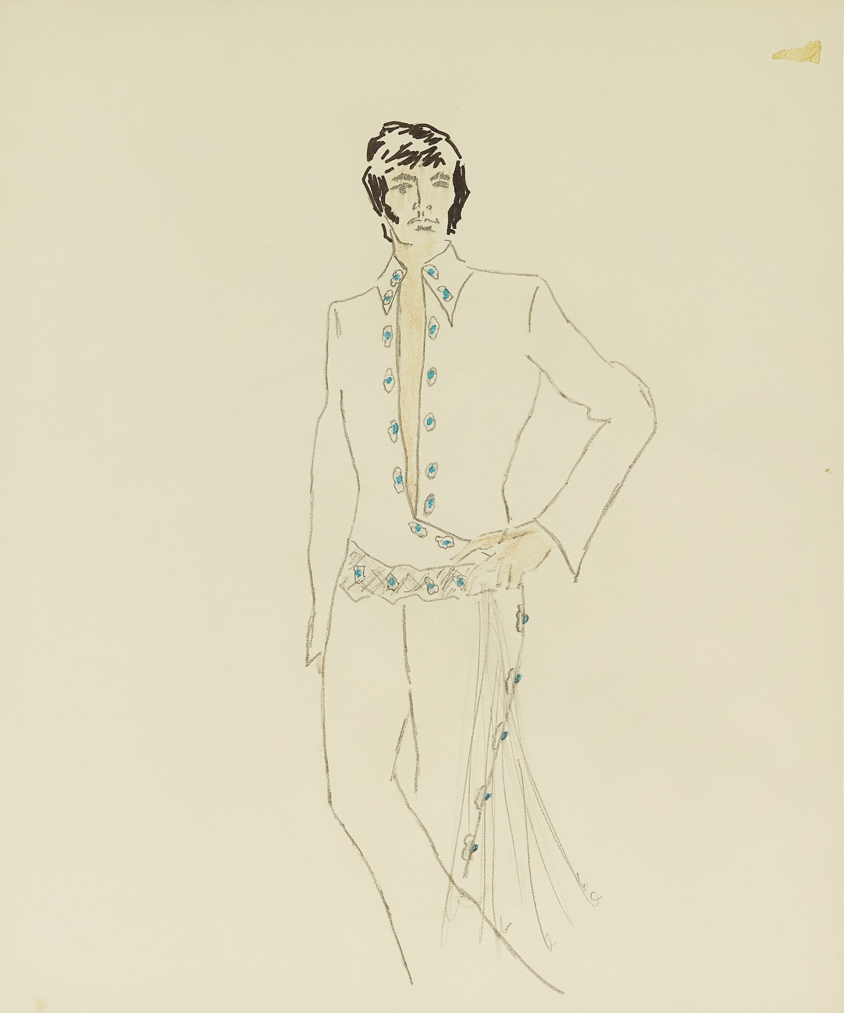 1666x2000 Paddle8 Unique Sketch Of An Elvis Presley Elvis Now Stage Suit