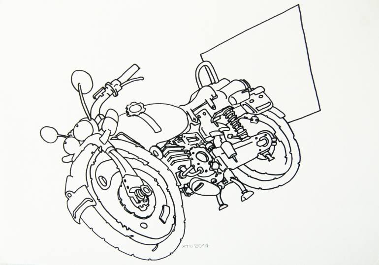 770x539 Saatchi Art Moto 2 Drawing By Rodolpho Bertolini Junior