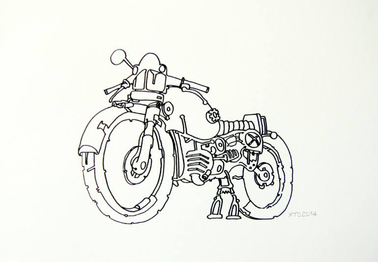 770x535 Saatchi Art Moto 4 Drawing By Rodolpho Bertolini Junior