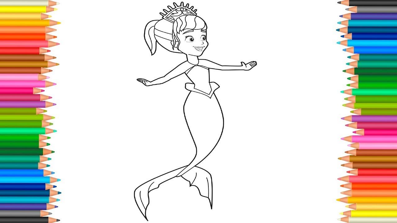 1280x720 Mermaid Oona Coloring Pages L Disney Junior Coloring Drawing Pages