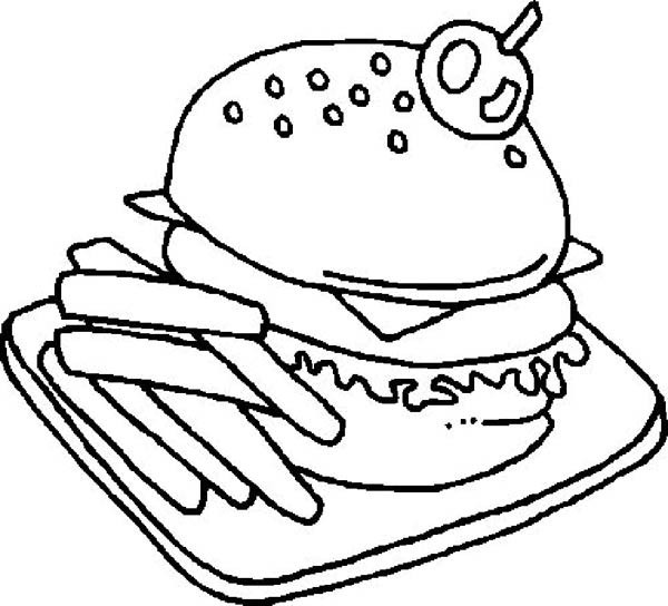 600x544 Awesome Fast Food Coloring Pages Staggering Junk Food Coloring
