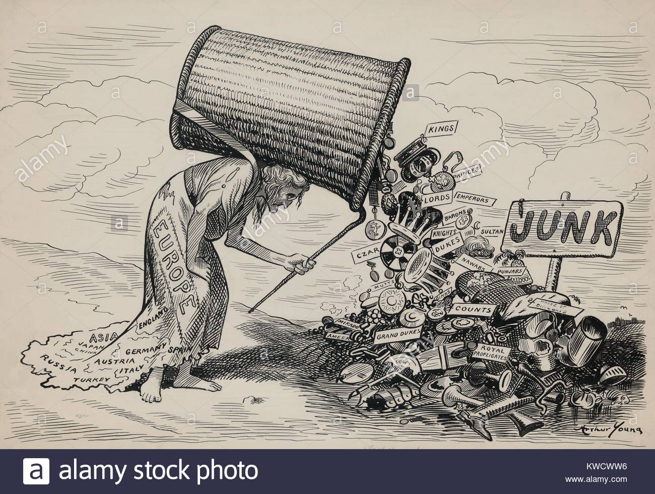 1300x980 Someday. An Old Woman Representing Europe, Dumps The Attributes