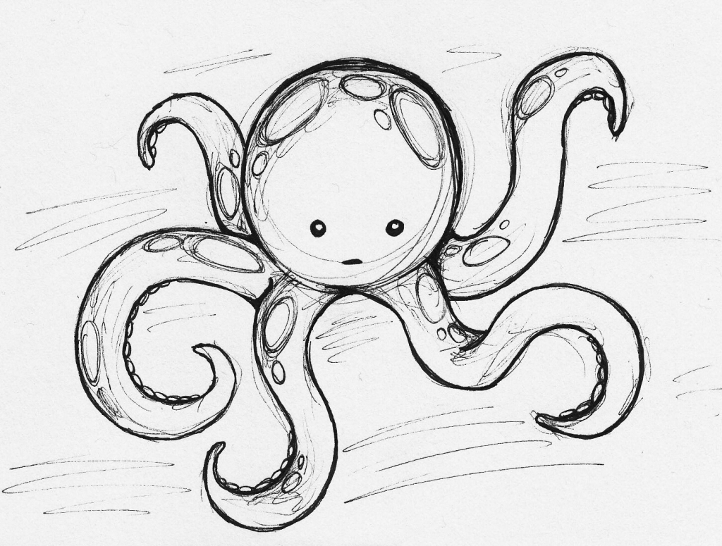 1024x775 Cute Octopus Drawing Cute Octopus Drawing Lines N' Junk