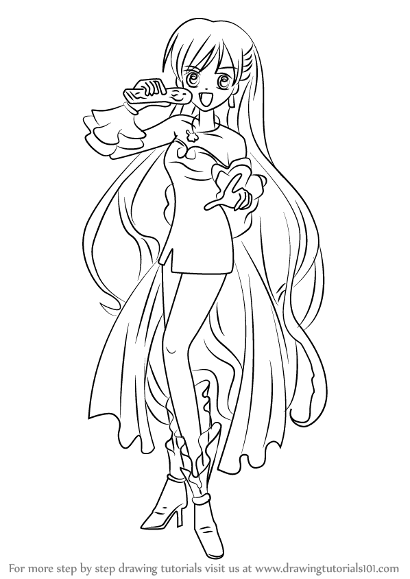 598x844 Learn How To Draw Karen From Mermaid Melody (Mermaid Melody) Step