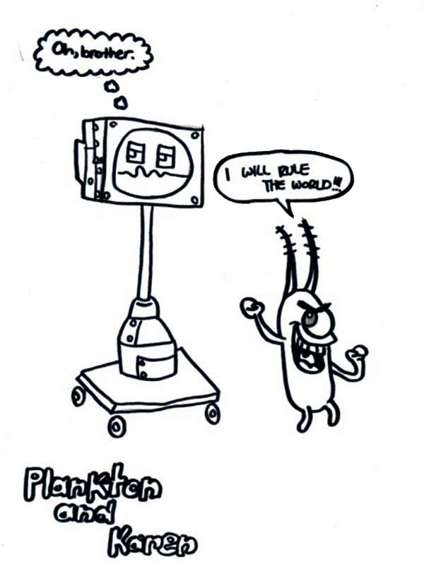 600x826 Plankton And Karen Coloring Page