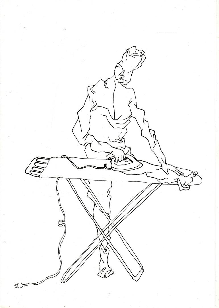 770x1082 Saatchi Art Ironing Drawing By Karen Opstelten