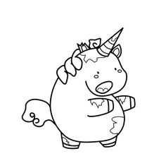 236x238 Kawaii Cat Unicorn Coloring Page From Unicorn Category. Select