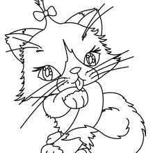 220x220 Lovely Kawaii Cat Coloring Pages