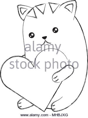 300x402 Cute Kawaii Kitty Cartoon Holding Coffee Cup Vector Illustration