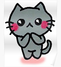 210x230 Kawaii Kitty Drawing Posters Redbubble