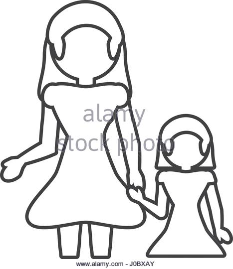 467x540 Collection Of Daughter Drawing Easy High Quality, Free
