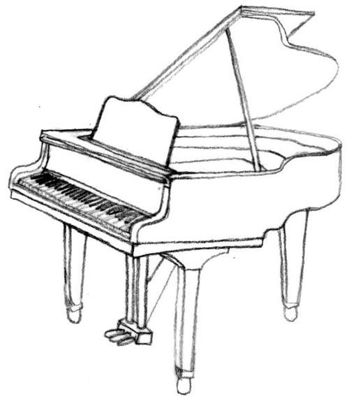 500x574 Piano Drawing