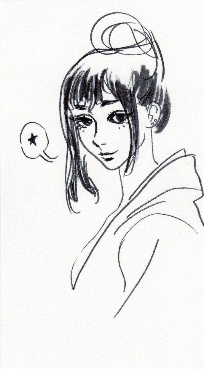 688x1250 Kimono Girl Sketch By Janet Kim, In Kyle Davis's Miscellaneous
