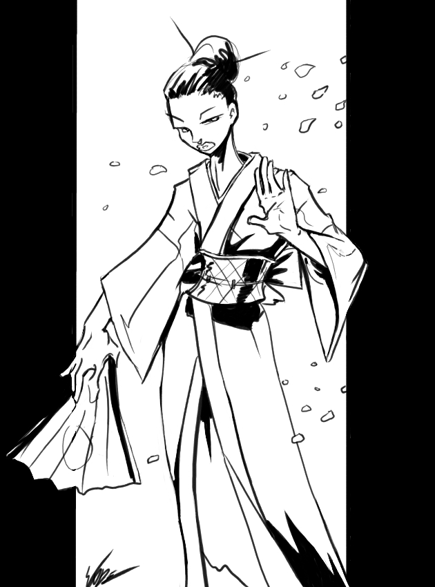 630x850 Kimono Lady By Banenascent