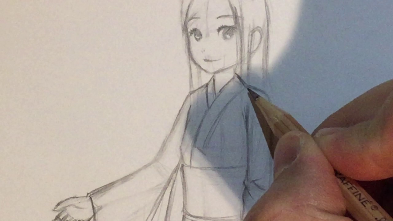 1280x720 How To Draw Anime Clothing Girl In Kimonoyukata [No Timelapse