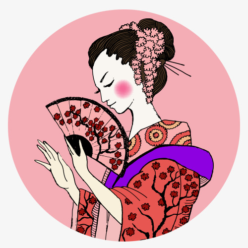 500x500 Kimono, Decoration Drawing, Japanese Girl Png And Psd File