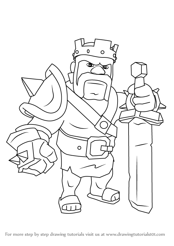 598x844 Learn How To Draw Barbarian King From Clash The Clans (Clash