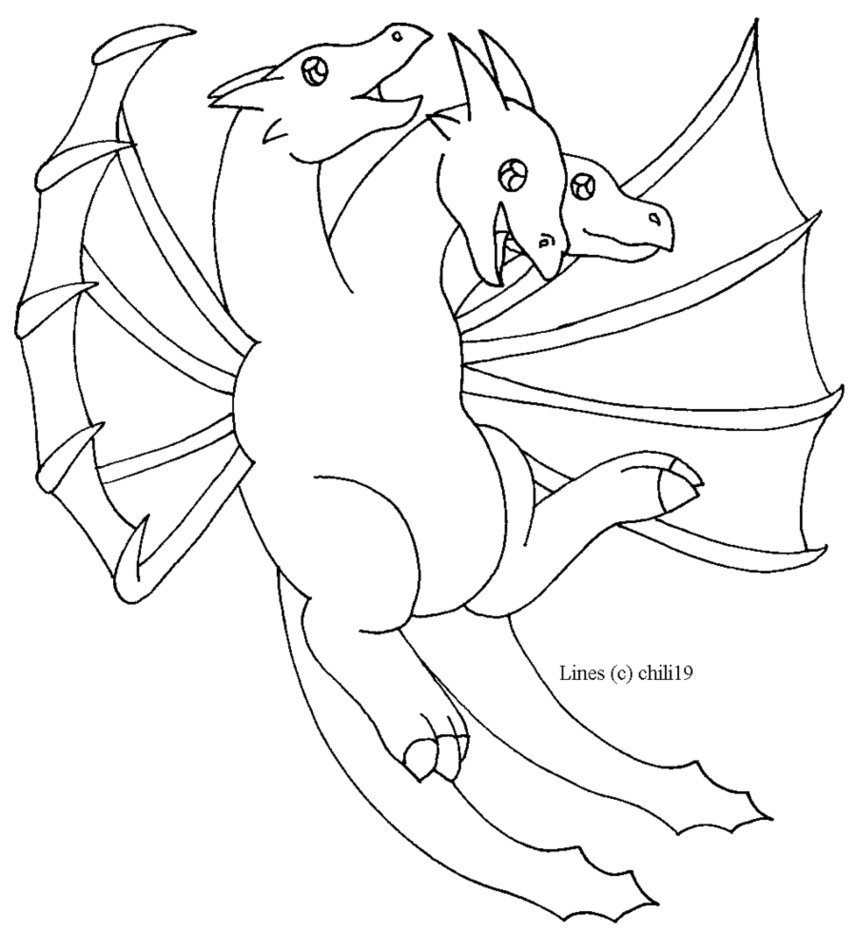856x933 King Ghidorah Lines By Chili19