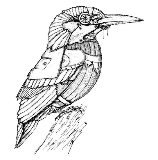 544x550 A Robotic Armoured Bird (Kingfisher) Posters By Ideabenw Redbubble