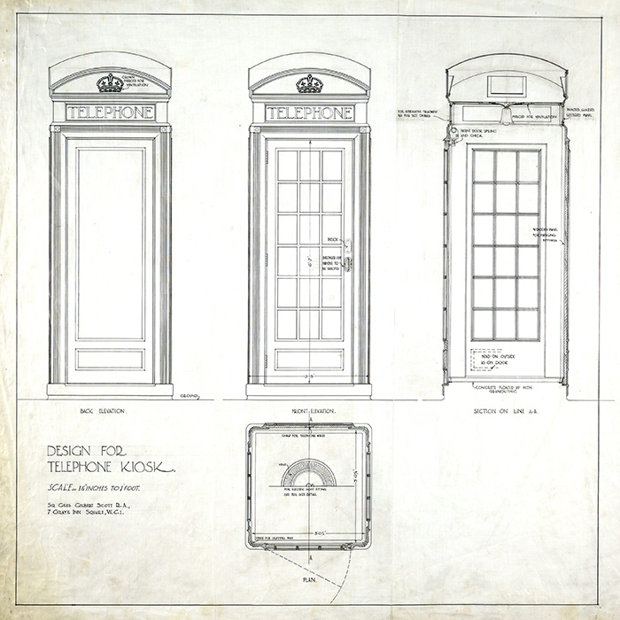 700x700 Design For Gpo Telephone Kiosk, 1924