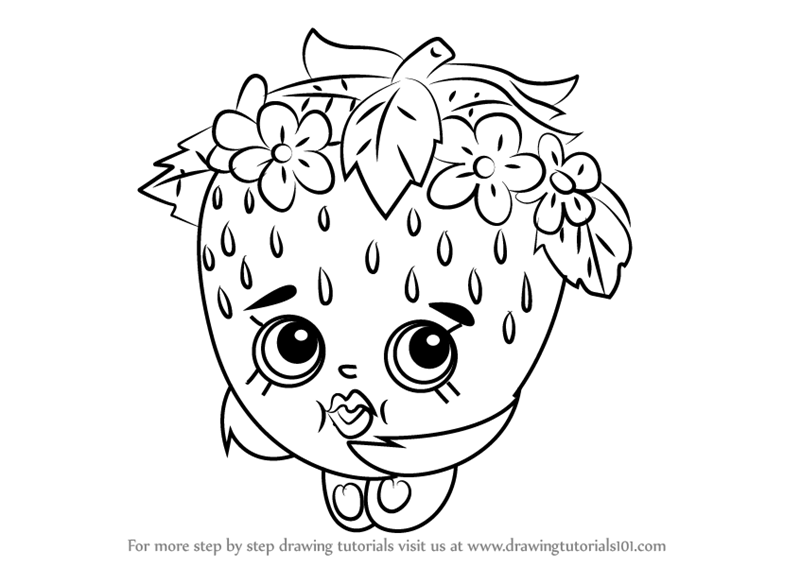 800x567 Learn How To Draw Strawberry Kiss From Shopkins (Shopkins) Step By