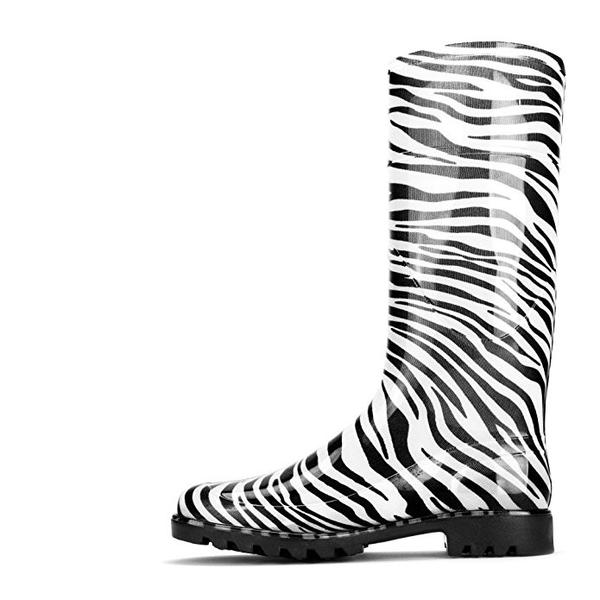 600x600 Chemistry Women's Knee High Jelly Rain Boots Zebra Stripe