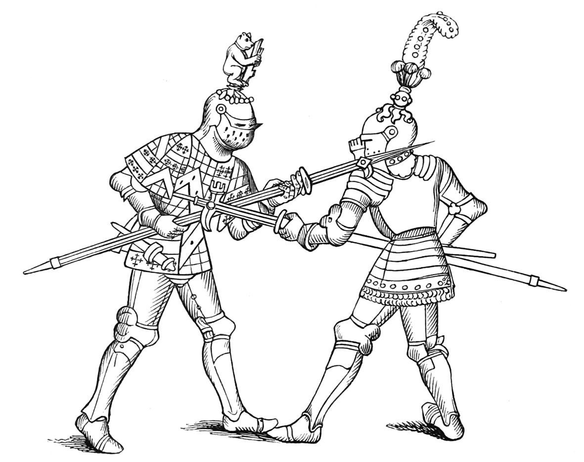 1181x935 Photos Drawings Of Knights Fighting,