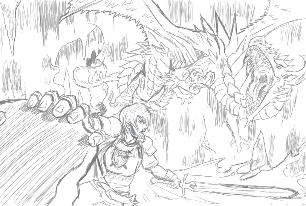 1024x690 Dragon Cave Battle By Arvalis