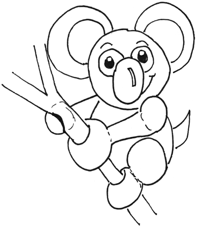 400x469 How To Draw Koalas (Cartoon Koala Bears) With Easy Step By Step