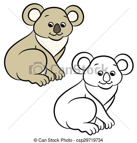 450x470 Koala Bear. Coloring Book Koala Bear Vector Illustration