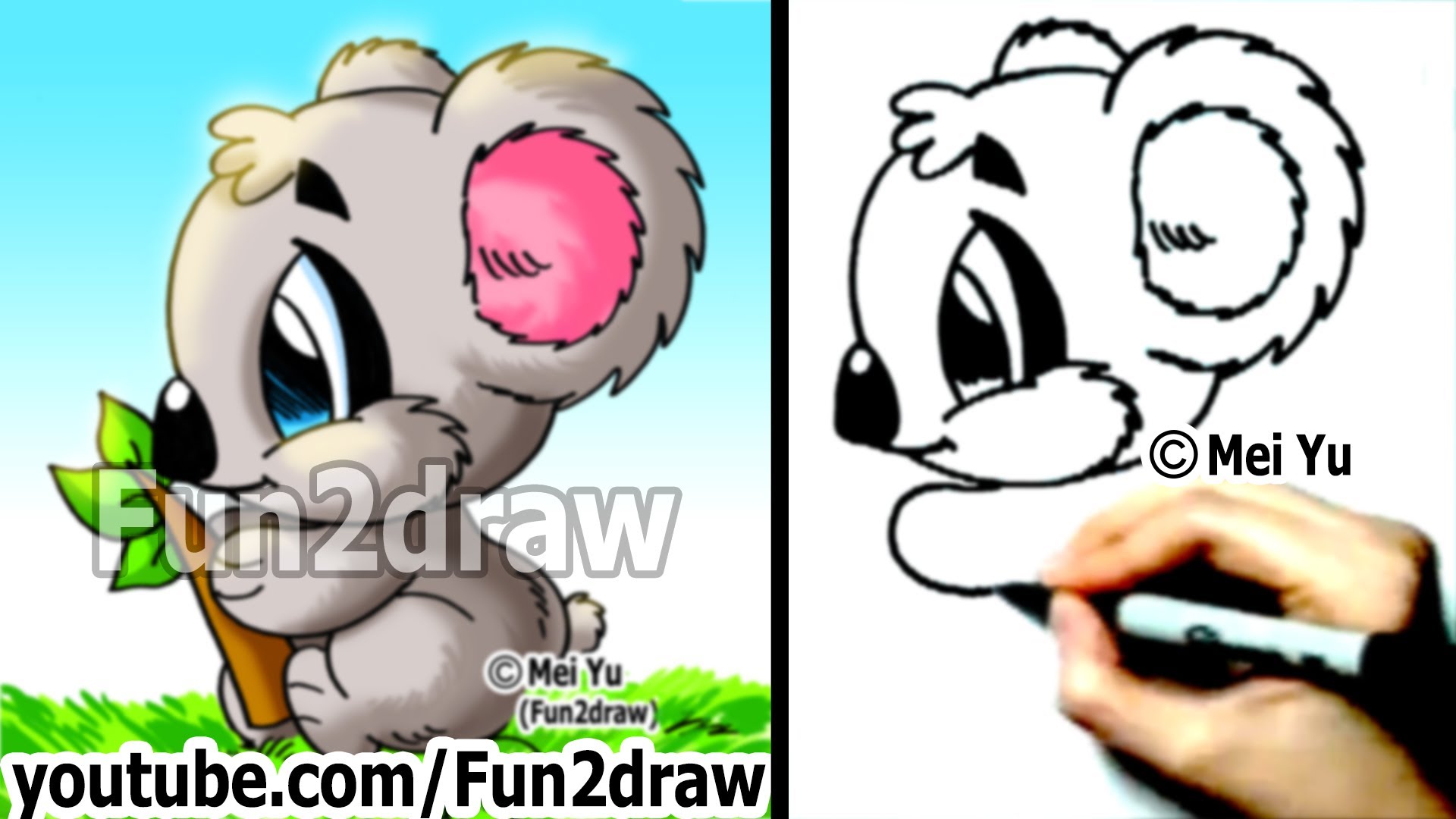1920x1080 How To Draw Cartoon Animals How To Draw A Koala