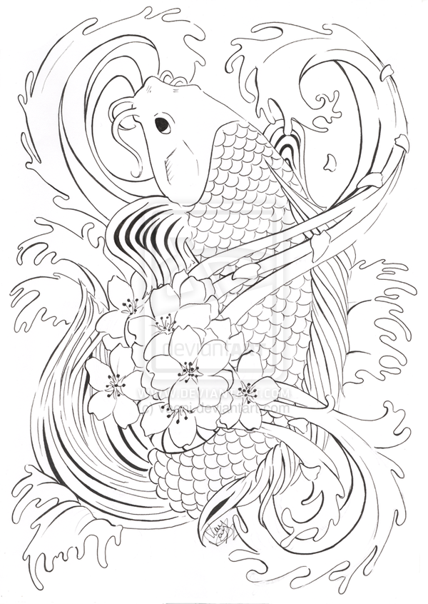 600x846 Koi Tattoo Design By On @ Tattoo