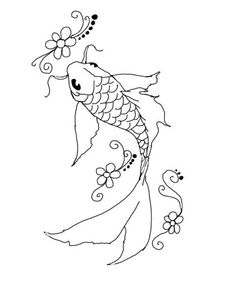 236x288 Koi Fish Drawing