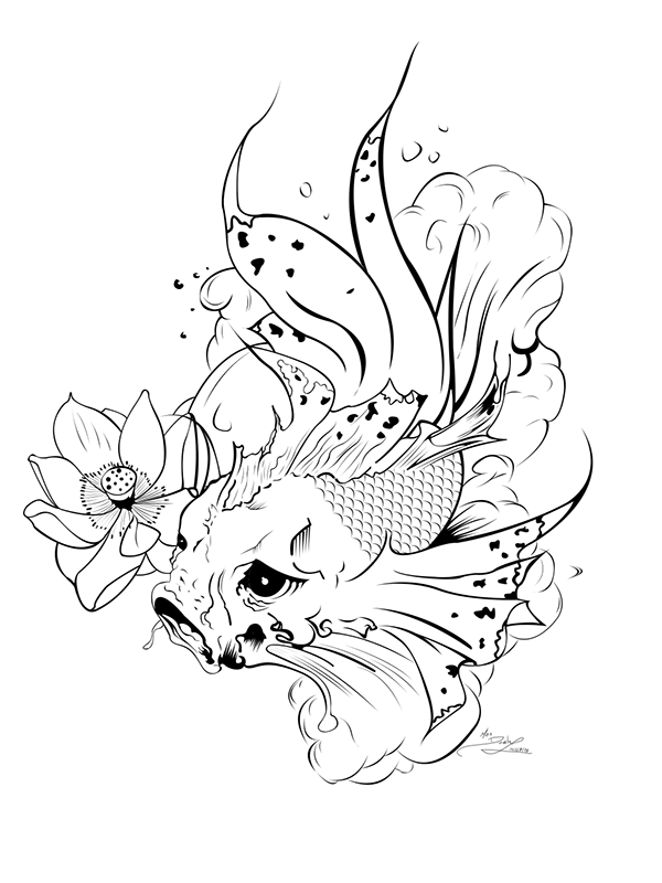 600x800 Koi Fish Digital Illustration On Behance