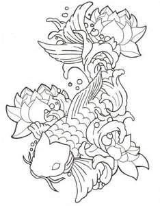 234x300 An Artist To Draw Hibiscus Flowers And A Koi Fish Tattoo Tattoos