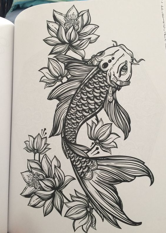 Koi Fish Tattoo Drawing Design at GetDrawings | Free download