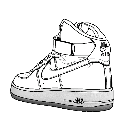 500x500 Nike Air Force 1 Drawing