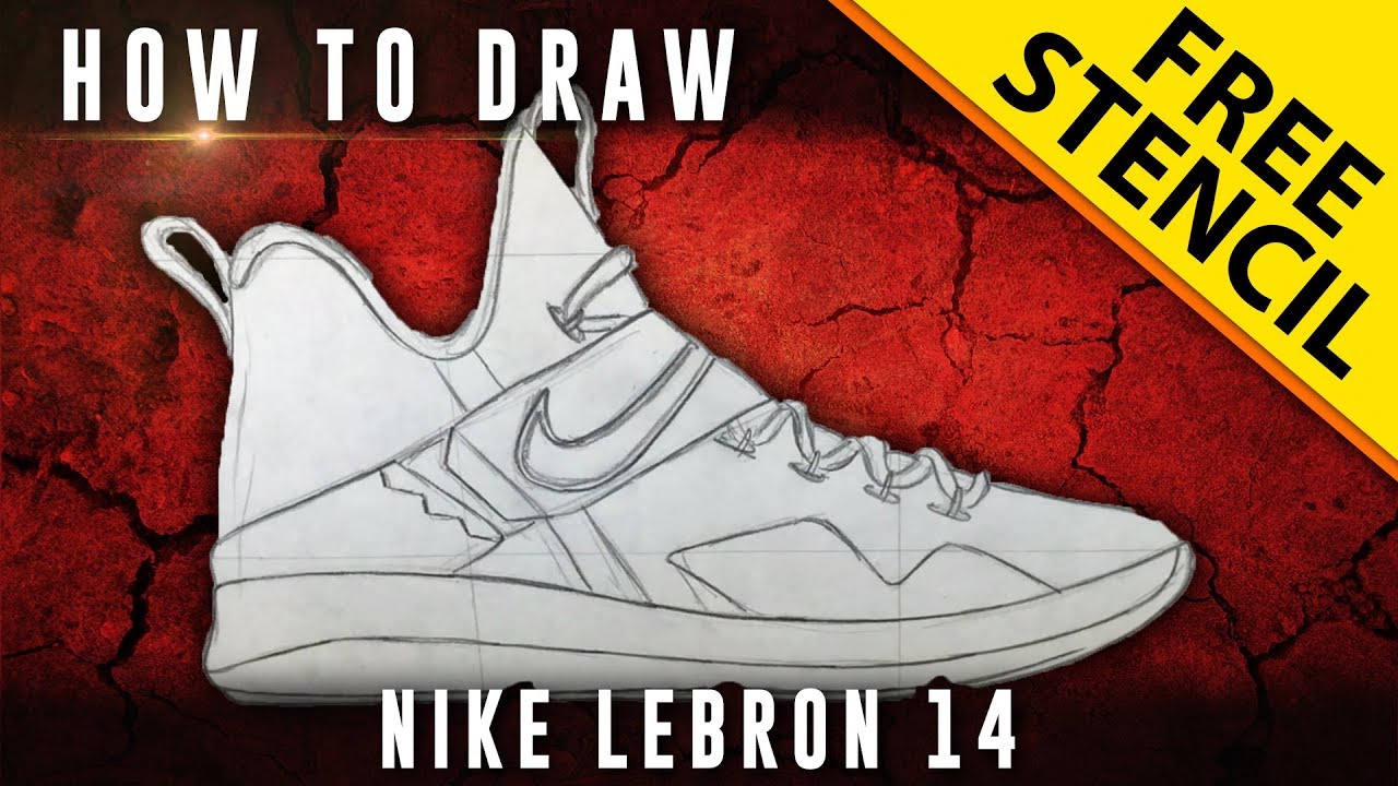 1280x720 How To Draw Lebron 14 W Downloadable Stencil