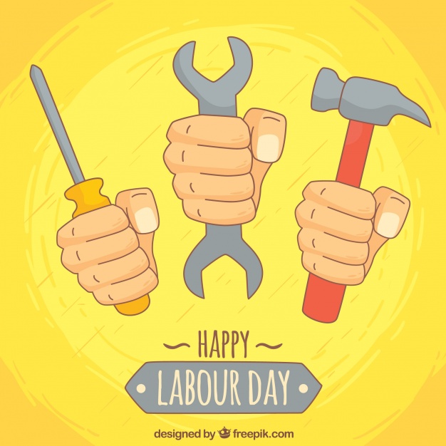 626x626 Yellow Hands Background With Drawing Tools Vector Free Download