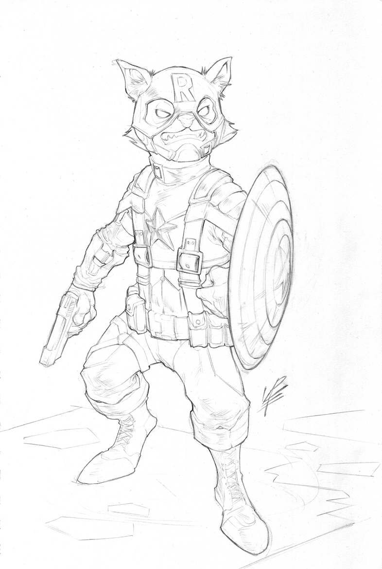 786x1169 Captain Rocket Raccoon By Lap Illustrations