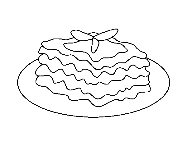 600x470 Lasagna Coloring Page