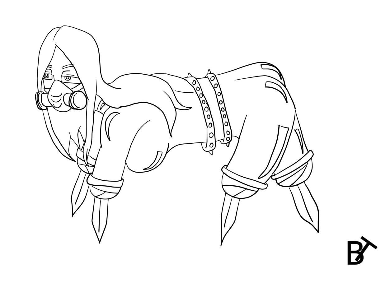 1253x910 Latex Blade Amputee Girl Lineart By Brain Twinge