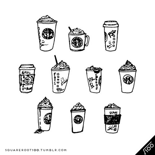 500x500 Collection Of Pumpkin Spice Latte Drawing High Quality, Free