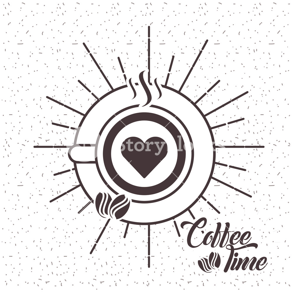 1000x1000 Heart On Latte Art Coffee Cup Top View Seeds Sunburst On Grunge