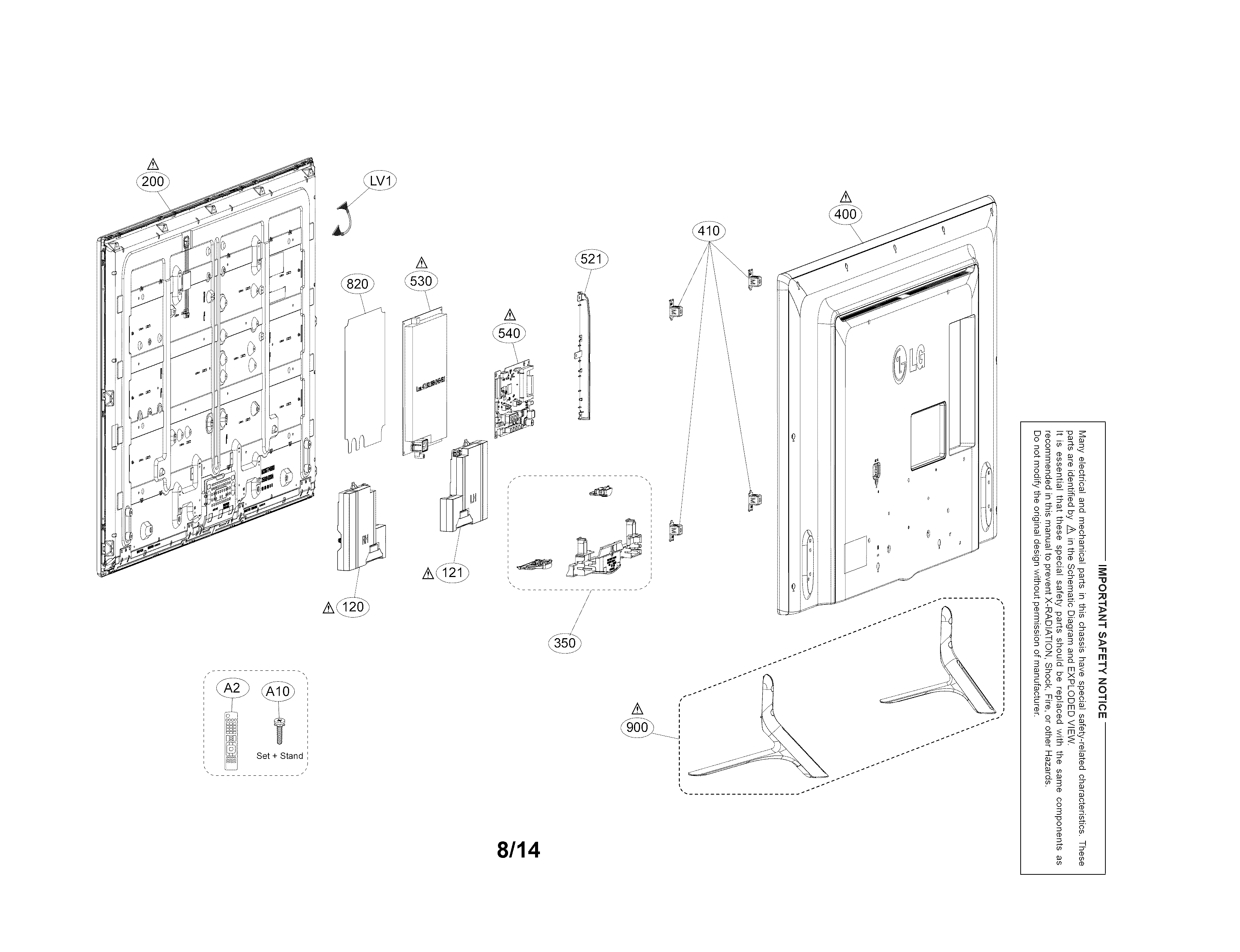 3307x2539 Lg Model 50lb6000 Lcd Television Genuine Parts