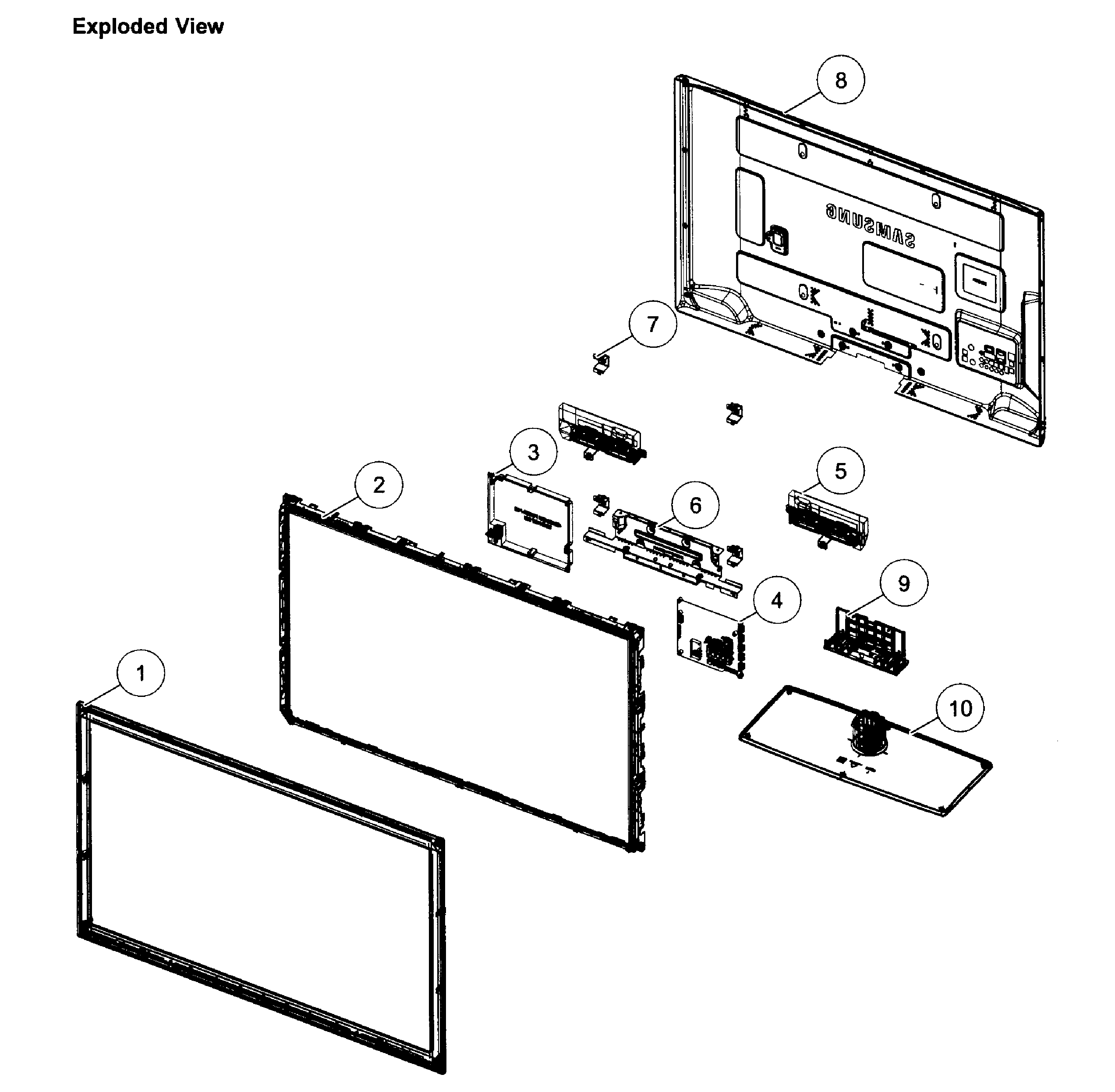 2545x2493 Samsung Model Ln46e550f6fxza Ch01 Lcd Television Genuine Parts