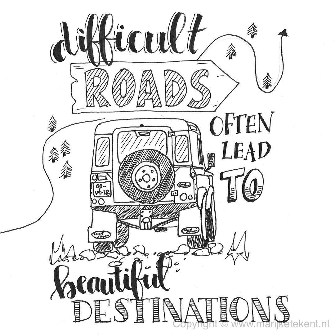 1080x1080 Difficult Roads Often Lead To Beautiful Destinations. Jeep! 611