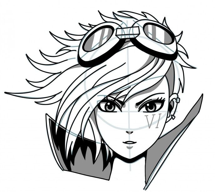 688x614 How To Draw Manga Vi Enforcer From League Of Legends Step By Step