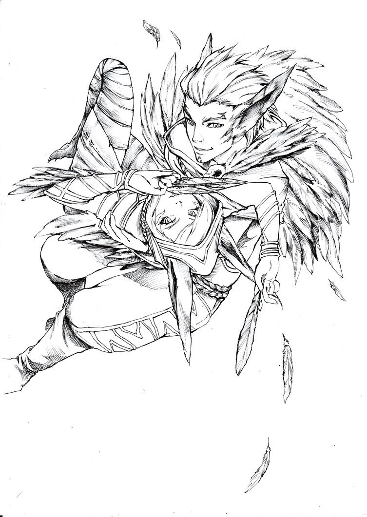 753x1061 League Of Legends Rakan Xayah By Jkliew92