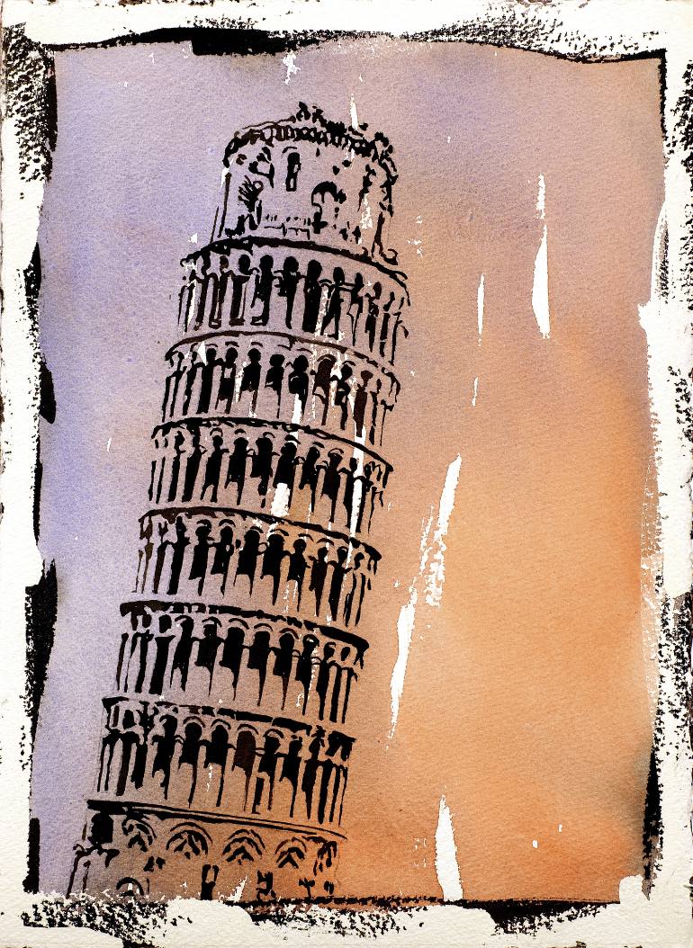 770x1054 Saatchi Art Fine Art Watercolor Painting W Faux Photo Borders